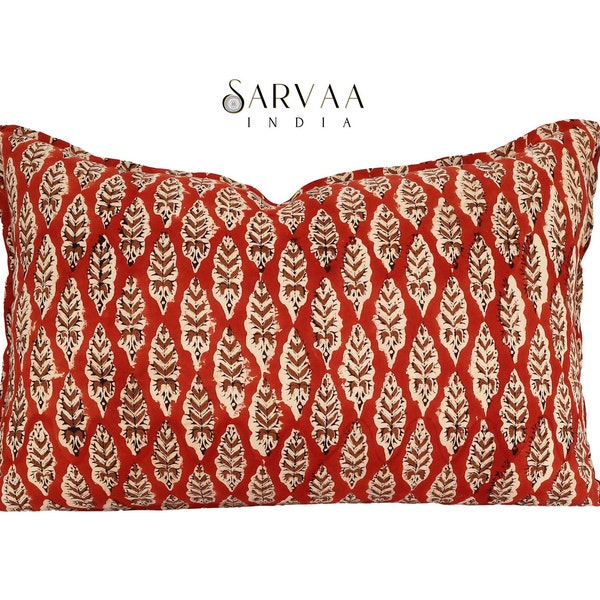 Black - Set of 2 Bagru Block Print Cotton Pillow Covers 25