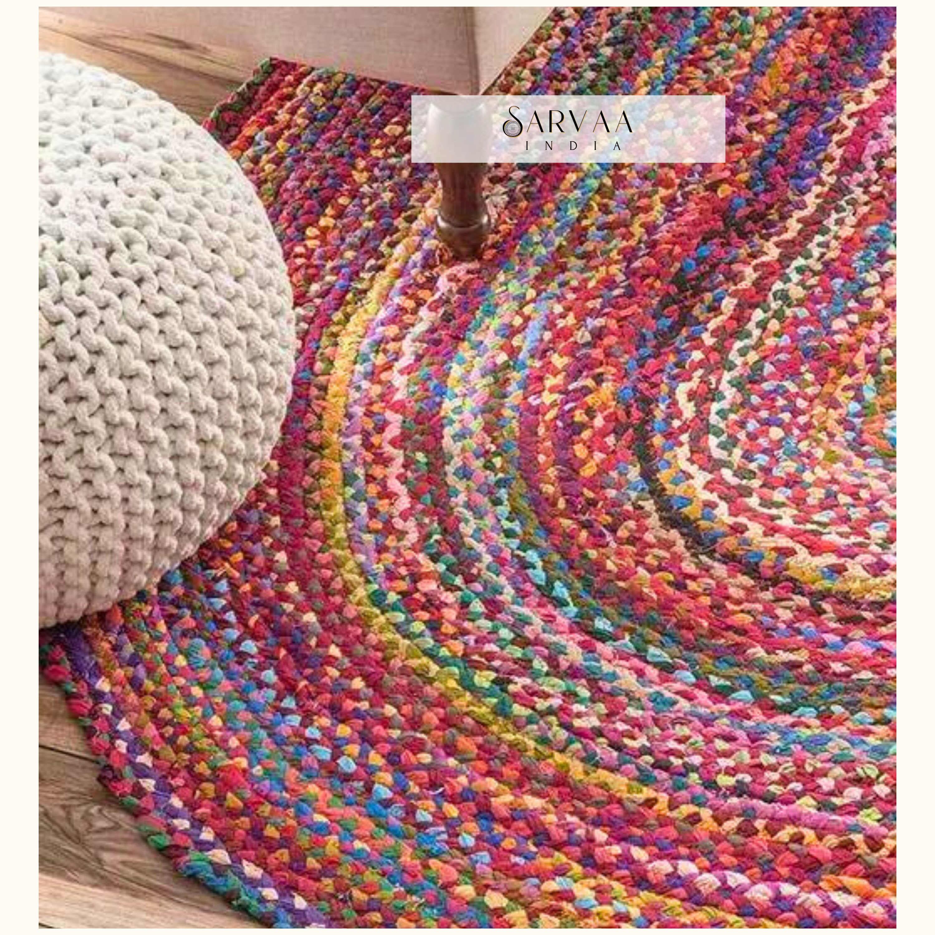 Oval Coloured Braided Reversible Rag Rug for Bedroom Living/dining Room ...