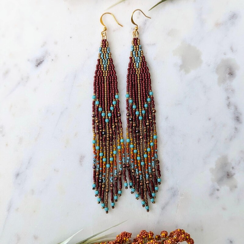 Black Southwest Beaded Earrings main image 0
