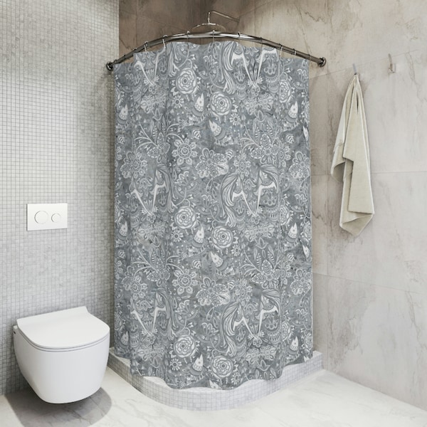 Grey Shower Curtain Etsy