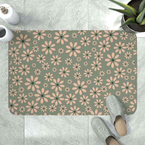 Green Bath Mat Etsy