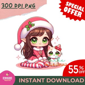 Cute Pink Christmas, Pink Christmas PNG, Christmas Stickers, Christmas png, Pink Christmas, Santa PNG, Xmas png, PNG, Stickers, Sublimation