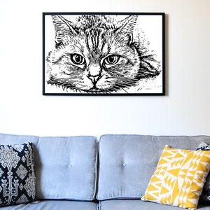Fluffy Cat, Cat Print, Picture, Digital Download