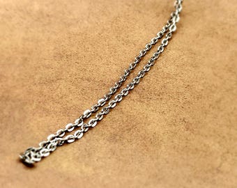 Chain - Silver Plated Metal Flat Oval