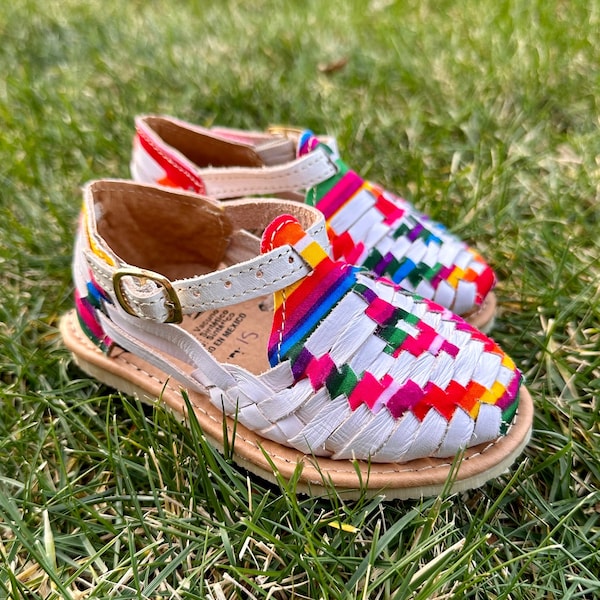 Mexican Sandals Traditional Girls Huaraches Leather Sandals Fiesta Theme Party Summer Sandals Toddler Girls Mexican Shoes Sandals