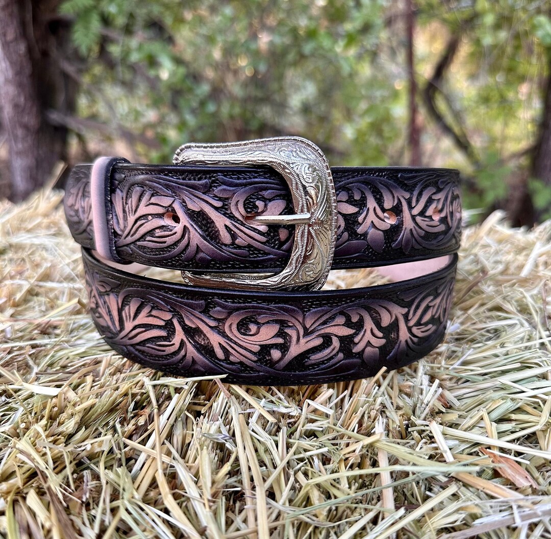 mens black western belt