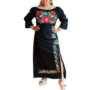 sachin and babi light blue dress Floral Embroidered Black Tunic Dress main image 1