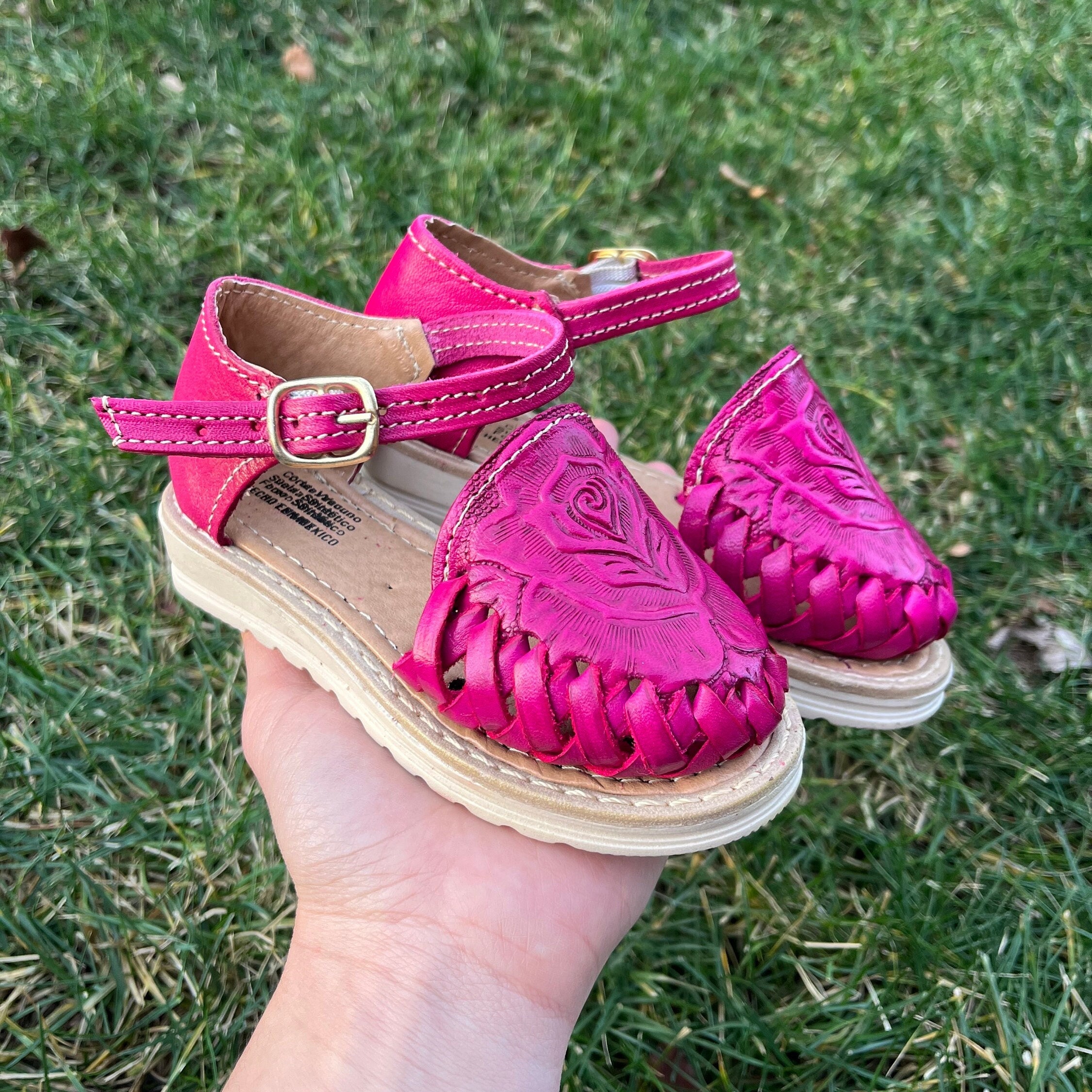 Mexican Sandals Girls Huaraches Leather Sandals Mexican Party Etsy