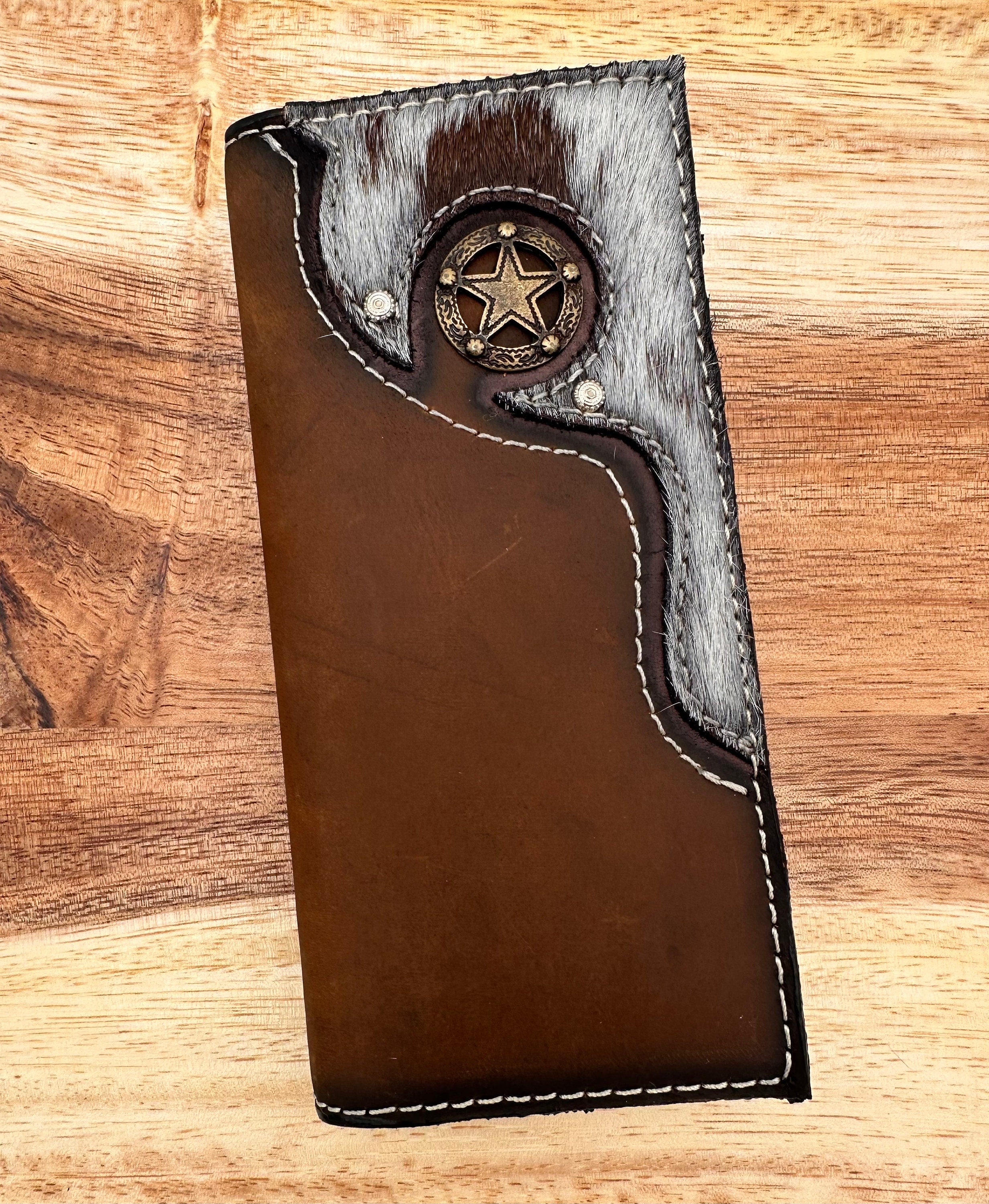 Western Wallet Men Tall Leather Wallet Cowhide Wallet Cowboy Etsy