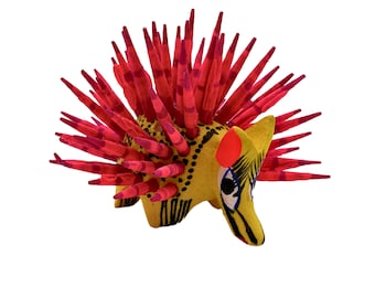 Porcupine Alebrije Mini Wood Porcupine Alebrije Porcupine Home Decor Porcupine Figurine Housewarming Gift New Mom Gift Vacation Home Decor