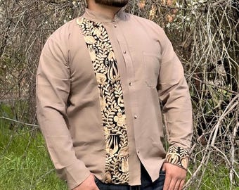Long Sleeve Guayabera for Men Mexican Traditional Shirt Formal Button up White Guayabera Khaki Guayabera Made in Mexico
