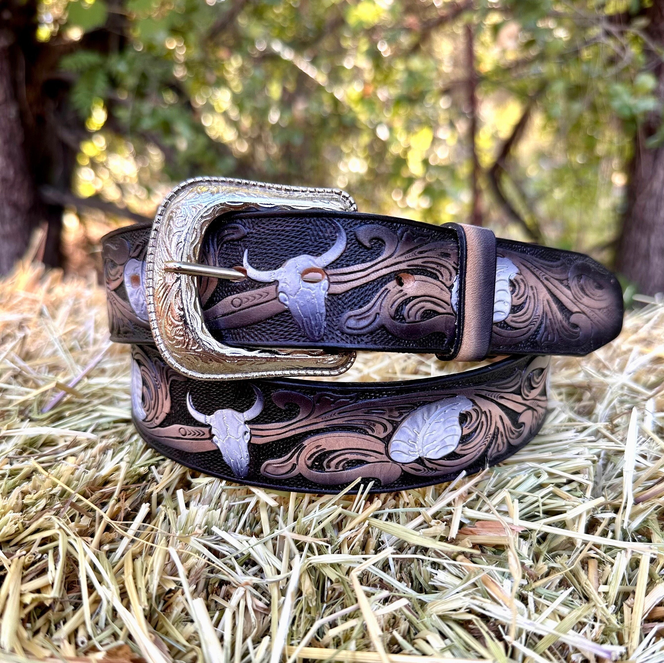 Anthropology western handcrafted leather belt Handmade Men main image 4