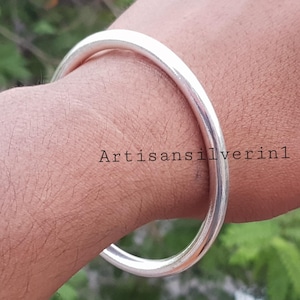 Thick Heavy Silver Bangle ,925 Sterling Silver Bangle, Chunky Silver Bracelet, Stackable Bangle, Beautiful Bangle , Gift for Her