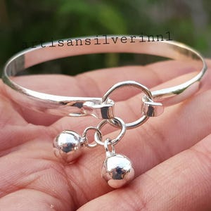Handmade 925 Sterling Silver Bangle: Thick West Indian Boho Bracelet