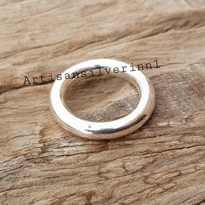 Handmade Sterling Silver Band Ring: Chunky Boho Stacking Ring