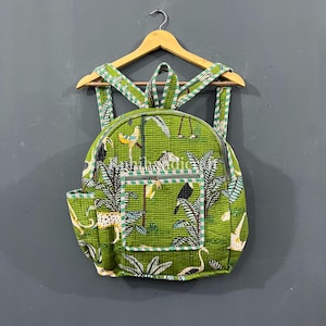 Sac imprimé Jangle, Sacs pour ordinateur portable, Sacs à main 100 % coton, Sac à bandoulière, Sac à dos shopping, Sac à dos matelassé, Cartable, Style hippies,