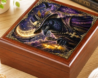 Voodoo Raven Jewelry Box | Gothic Trinket Box | Witchy Home Decor Gift