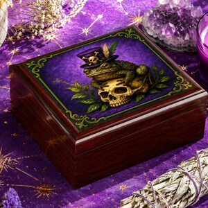 Voodoo Toad Skull Box | Gothic Altar Trinket Box | Witchy Decor Gift