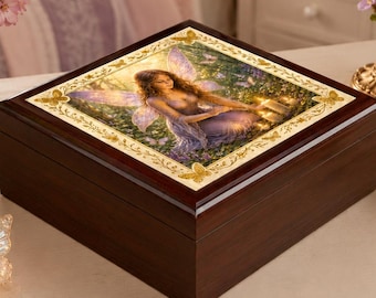 Fairy Jewelry Box | Golden Winged Fairy, Enchanted Decor