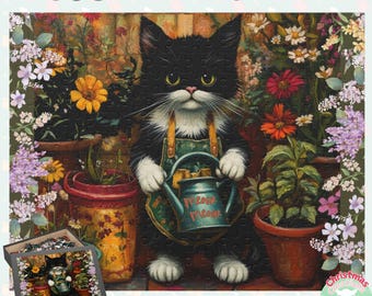 Garden Cat Jigsaw Puzzle | Floral, Whimsical Present