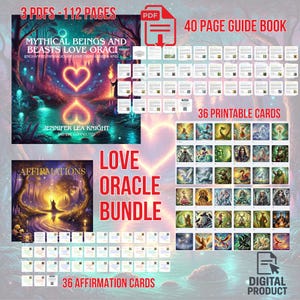Mythical Beings Love Oracle: Printable Card Deck & Guidebook (PDF Bundle)