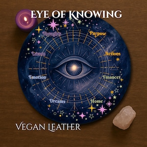 EYE OF KNOWING | Third Eye Divination Mat with 8 Zone Casting Layout | Celestial Charm Board for Oracle, Intuition and Rituals