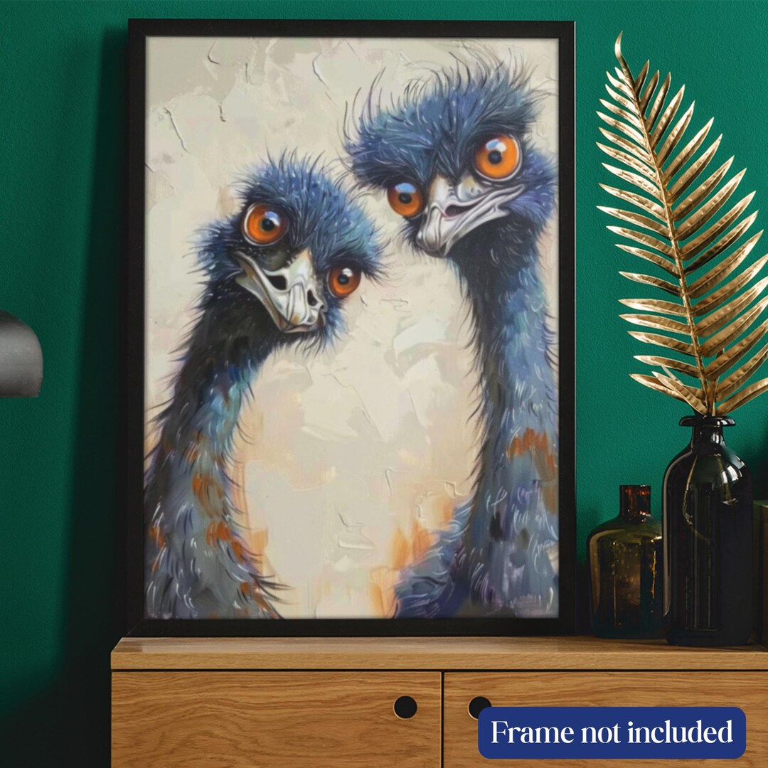 Funny Emu Art Print, Mid-century Modern Bird Poster - Etsy