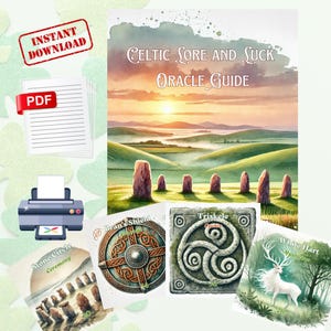 Oráculo de la SUERTE y el CONOCIMIENTO CELTA / Baraja imprimible y paquete de rituales / 36 cartas del oráculo, guía, bendiciones de las hadas, guía de hechizos