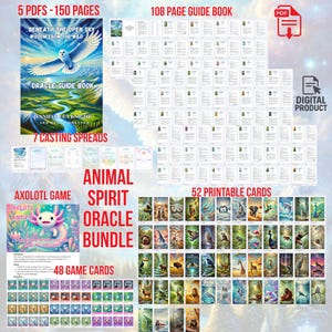 BENEATH the OPEN SKY | Wisdom of the Wild Oracle | Digital Card Deck Bundle | 52 Printable Cards,  Guidebook & Bonus Axolotl Antics Game