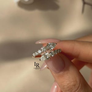 Pear And Round cut Lab-Grown Wedding Band, Women Vintage 14K Gold Diamond Ring, Half Eternity Stacking Anniversary, Wedding gifts for her