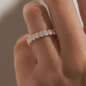 18K Lab Grown Oval Eternity Band, Oval Eternity Lab Grown Diamond Band, Lab Diamond Wedding Band, Gold Diamond Band, Diamond Eternity Band