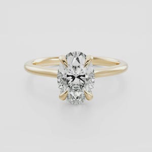 Oval Cut Lab Grown Diamond Solitaire Ring, 3 CT Oval Diamond Engagement Ring, Wedding Ring, Proposal Diamond Ring, Anniversary Gift