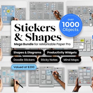 Stickers Bundle for reMarkable Paper Pro Template Stickers for reMarkable Pro Shapes Copy Paste Icon Visuals To Do reMarkable Notebook rmdoc