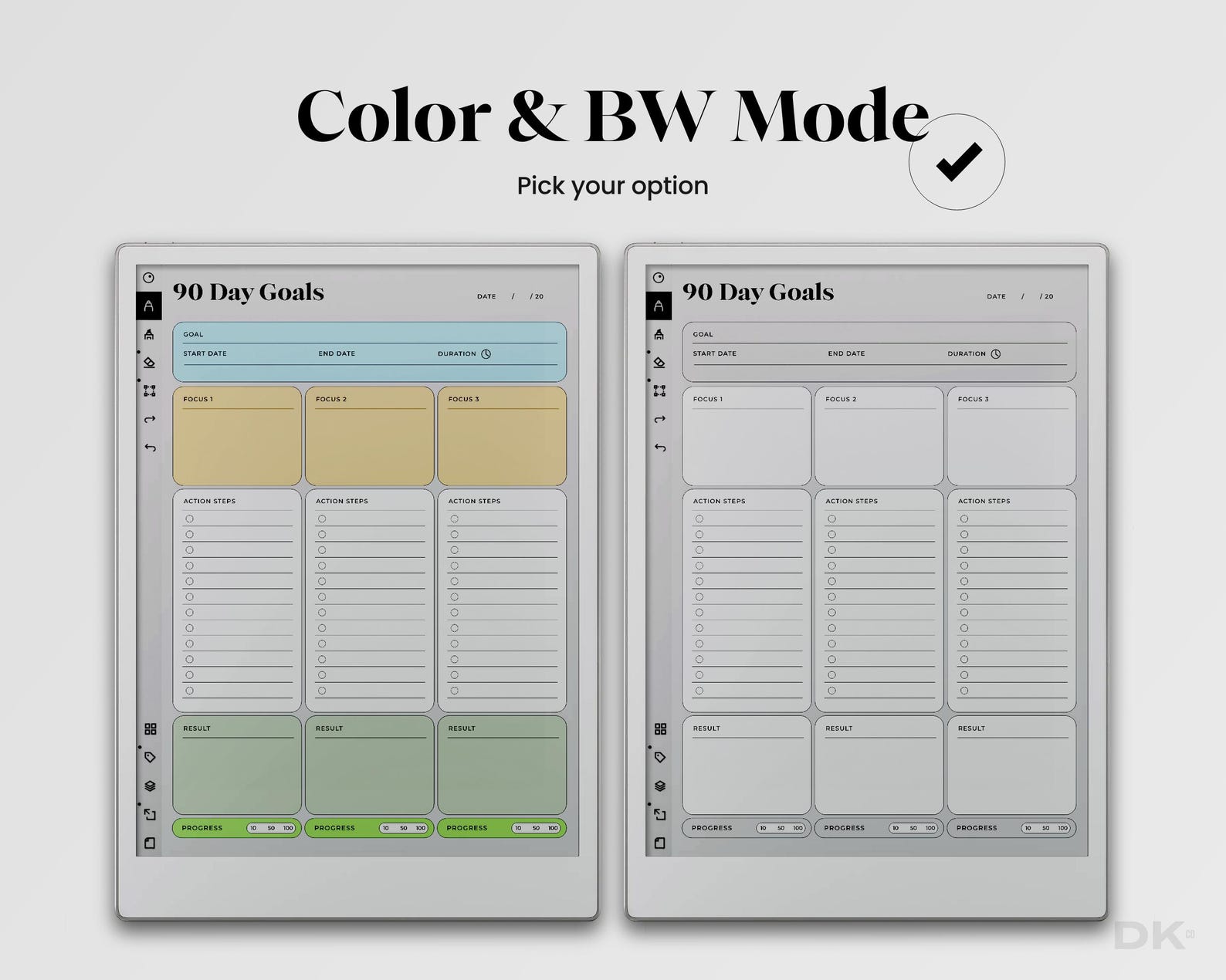 Goal Planner for Remarkable Paper Pro Template Eink Goal Tracker for ...