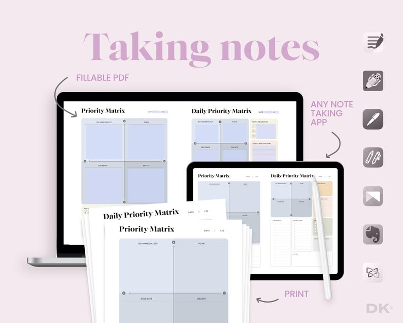 Priority Matrix Printable Template Eisenhover Decision Matrix Daily Productivity Planner Work To Do List Priority Matrix Office Fillable PDF
