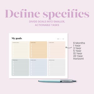 Goal Setting Planner Printable Goal Orientation Planner Yearly Goal Work Business Tracker Life Goal Spreadsheet Work Planner Productivity
