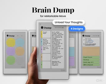 Modello di Brain Dump per reMarkable Move, Brain Dump Digital Planner per reMarkable Paper Pro, modello di checklist per il movimento, organizzatore, tracker delle attività