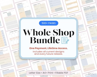 500+ Printable Planner Pages Bundle Daily Weekly Monthly Personal Templates Fillable PDF Productivity Hub Life Organizer Letter Size A4