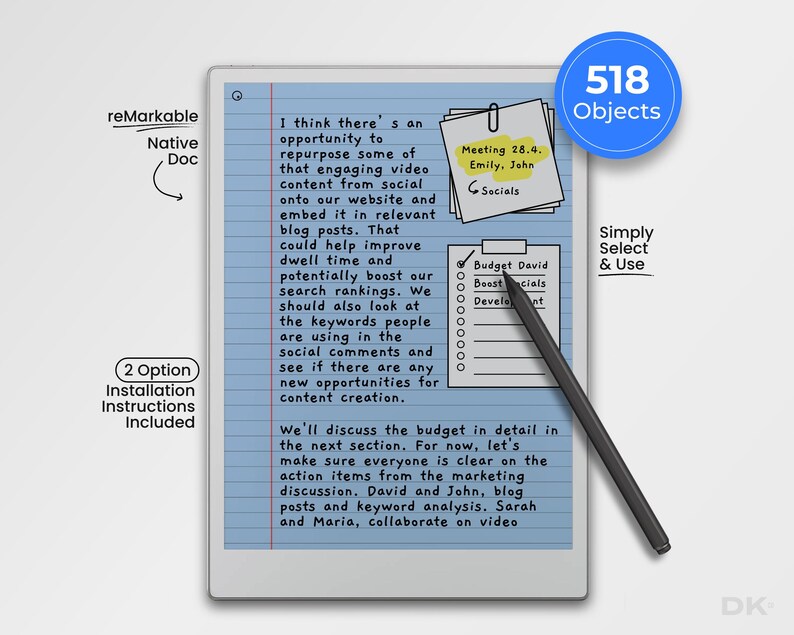 Shapes and Diagrams for reMarkable Paper Pro Template Stickers for reMarkable Ready to Use Business Visuals Hyperlinked Notebook rMPP rmdoc