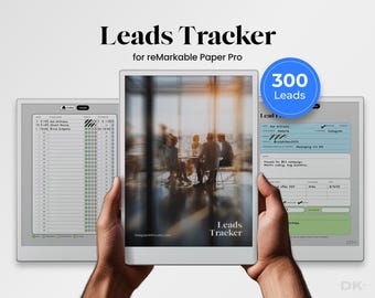 Leads Tracker for reMarkable Pro Template Client Tracker Lead Log fits reMarkable Paper Pro Sales Agency Potential Clients Notebook Manager