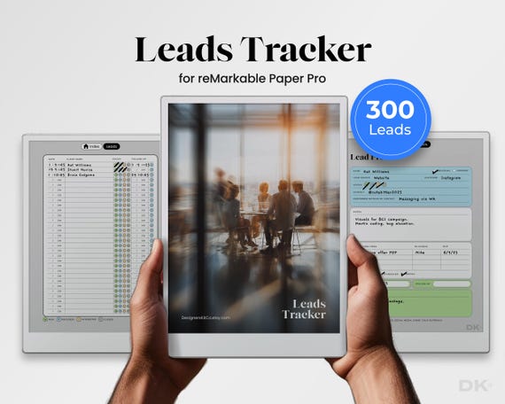Leads Tracker for reMarkable Pro Template Client Tracker Lead Log fits reMarkable Paper Pro Sales Agency Potential Clients Notebook Manager