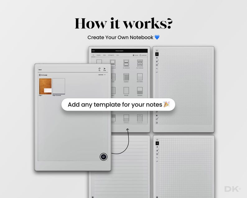 Notebook Covers for reMarkable Paper Pro Template PDF Notebook Cover Colorful Eink for reMarkable Pro Planner Organiser Smart Notepad rMPP