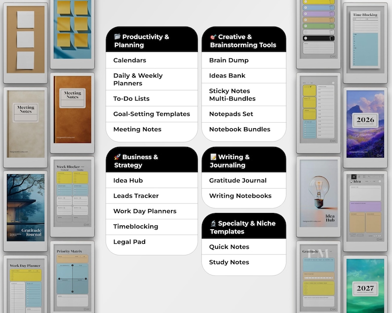 Productivity Bundle for Remarkable Move Notes Pack for Remarkable Paper ...