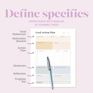 Goal Setting Planner Printable Goal Orientation Planner Yearly Goal Work Business Tracker Life Goal Spreadsheet Work Planner Productivity