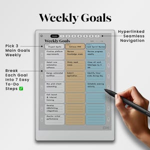 Focus Hub for Remarkable Paper Pro Template Goal Setting Planner Fits ...