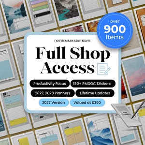 Productivity Bundle 2027 for reMarkable Move Notes Pack for reMarkable Paper Pro Move Template Journal Task Tracker To Do List Planner