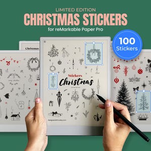 Christmas Stickers for reMarkable Paper Pro Christmas Theme Sticker Holiday for reMarkable Pro Template Christmas Shape Journal Organiser