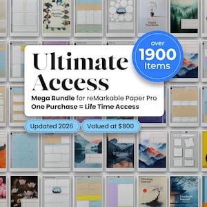 Productivity Bundle for reMarkable Paper Pro: 1900+ Items, 2026 Planner, Stickers, (Digital Download)