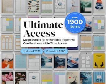 Productivity Bundle for reMarkable Paper Pro: 1900+ Items, 2026 Planner, Stickers, (Digital Download)