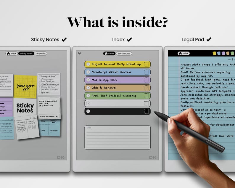Legal Pad for reMarkable Paper Pro Template Legal Notebook Memo Pad fits reMarkable Pro Template Note Pad Hyperlinked PDF Planner Color